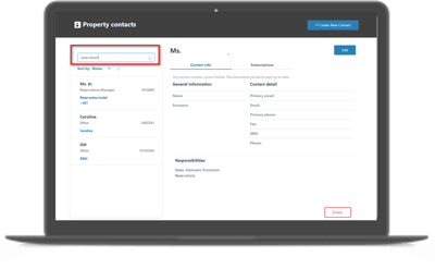 Searching your contact list in Partner Portal