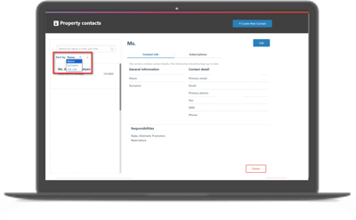 Sorting your contact list in Partner Portal