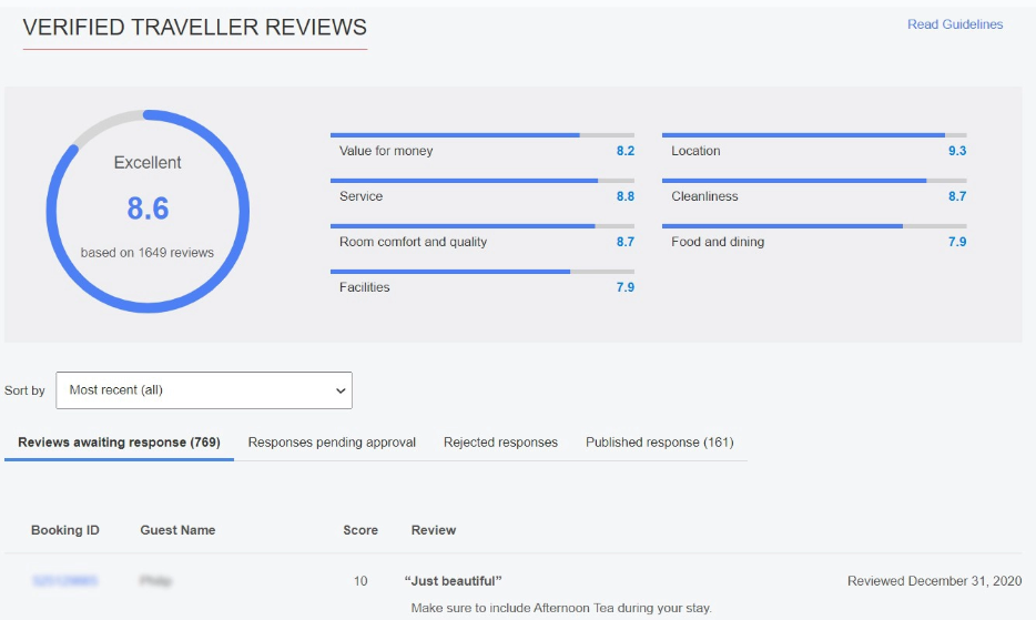 Responding to guest reviews in Partner Portal